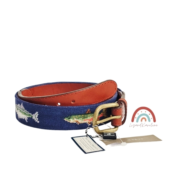 New! Smathers & Branson x J. Crew Fish Needlepoint Belt - Picture 3 of 16